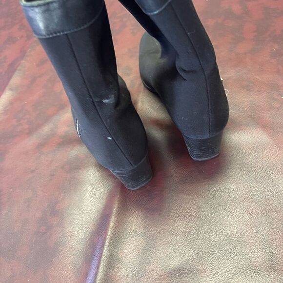 Stuart Weitzman black goreit gore-tex boots‎ mid calf heel size 8 - Picture 4 of 11